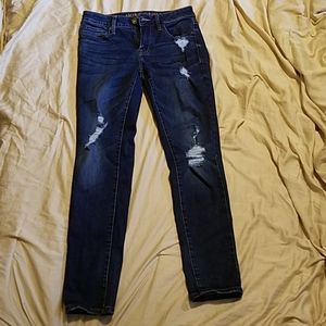 American Eagle Dark Blue Distressed Jeans